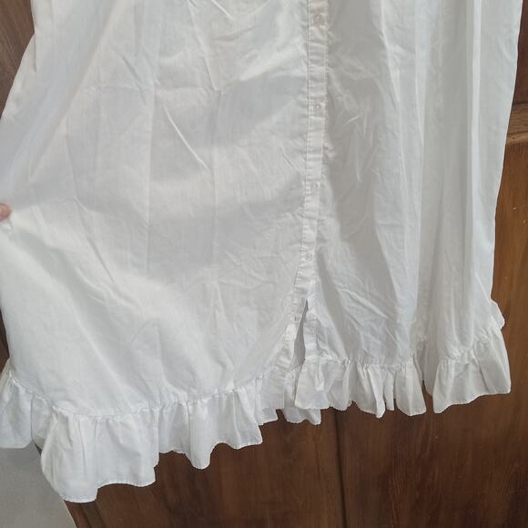VTG Moon Dance Embroidered Nightgown LARGE Sleeveless Cottagecore Ruffle Pintuck - Picture 3 of 15